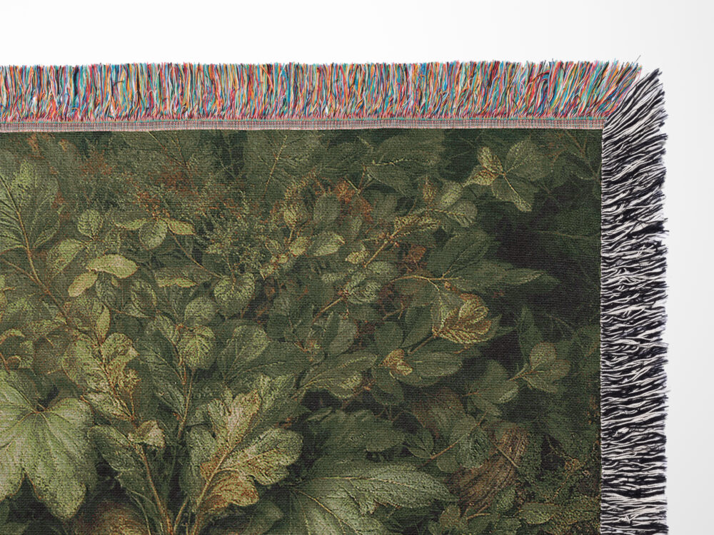 100% Cotton Celtic Green Man Woven Blanket - Image 8