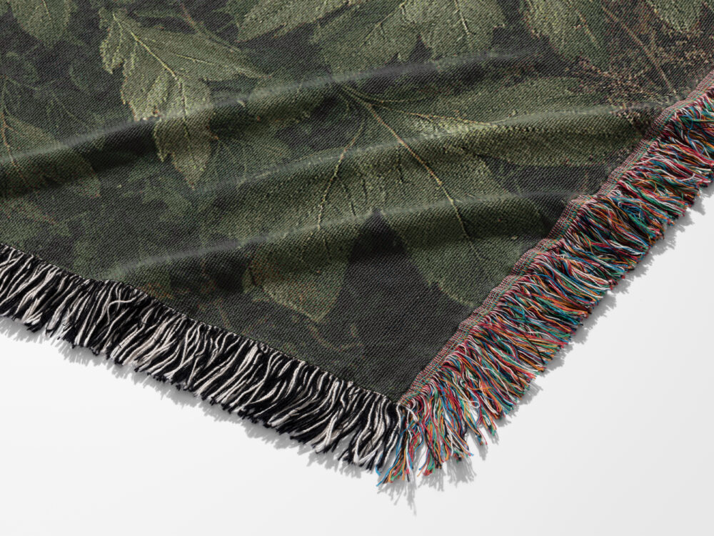 100% Cotton Celtic Green Man Woven Blanket - Image 4
